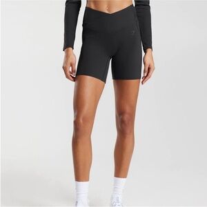 Gymshark Cross Waist Black Biker Shorts